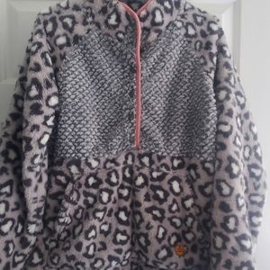 Simply southern gray cheeta sherpa soft pullover
